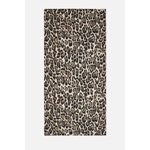 Akswsuar Leopar Desenli Şal Bej