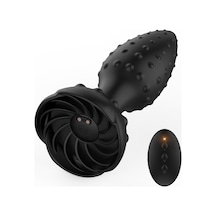 Carmine Wireless Kumandalı Gül Model Tırtıklı Anal Plug Vibratör Kırmızı