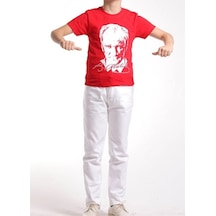 Nacar Store Erkek Çocuk 23nisan 29ekim 30ağustos 10kasım Özelgün Gösteri Atatürk Baskılı T-shırt&pantolon Takım Kırmızı