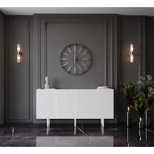 Enwood Capella Beyaz Mdf 4 Kapaklı Raflı 160 Lık Konsol