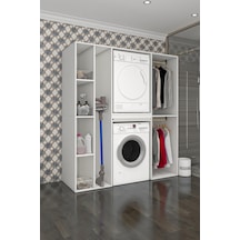 Kenzlife Membran Çamaşır-kurutma Makinesi Dolabı Ve Giysi Dolabı Suyuti Sol Gribyz 180 170 60 Mebran Kapak Suntalam Gövde Banyo Beyaz