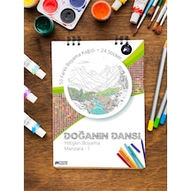 Doğanın Dansı Yetişkin Boyama Kitabı, Manzara Mandala Boyama Kitabı, Doğa Temalı Boyama Defter,