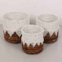 Didim Doğal Abaka 3 Lü Set Saksılık & Saklama Düzenleme Naturel