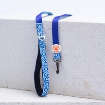 Charm Leash Nazar Boncuğu Desenli Kedi Köpek Sevk & Gezdirme Kayışı Köpek Uzatma Tasması Mavi