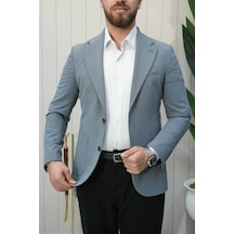 Bys Beystil Sivri Yaka Mavi Ceket 282 - Slim Fit