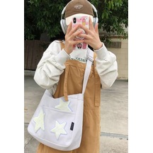 Vibe Kore Yıldızlı Y2k Tarzı Gençler İçin Okul Çantası 191280928 Beyaz