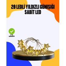 Yıldız Led Işık 5 Metre Dekoratif Aydınlatma Günışığı Altın Sarısı
