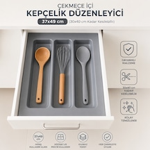Çekmece İçi Kepçelik 37x49 Cm 32 Cm X 40 Cm'e Kadar Kısaltılabilir, Antrasit