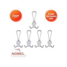 Vi Lla Portmanto Askısı, Metal Vestiyer Askısı, Krom Matkrom, Duvar Ve Dolap Askılığı 5'li Set Vidalı
