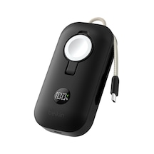 Boostcharge Pro 10k Mah Power Bank, Apple Watch Şarj Cihazlı, Entegre Örgülü Usb-c Kablo Ve Dijital Ekranlı Taşınabilir Şarj Cihazı, 45 W, 3 Cihazı Aynı Anda Şarj Edebilen Batarya Paketi, Siyah