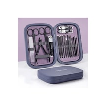 Manikür Pedikür Seti Tırnak Manikür Pensi Set 18 Pcs Mor