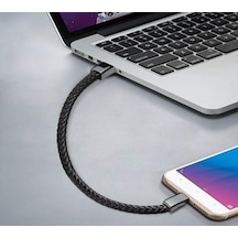 Type C To Lightning Bileklik Şarj Kablosu 20w Pd Hızlı Şarj 225mm Kısa Taşınabilir Powerbank Uyumlu Örgü Deri Tasarım Smart Chip Korumalı Kompakt Seyahat Tipi Te-dos Uc2110tc-ıp