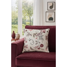 Duck Çiçekli Kırlent Kılıfı Pudra V1 40x40 Pudra
