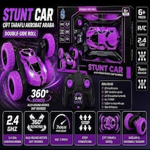 Uzaktan Kumandalı 360 Dönen Şarjlı Akrobat Stunt Car Araba Pembe