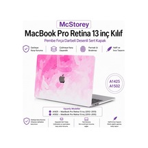 Macbook Pro 13 İnç Kılıf A1425 A1502 Uyumlu Sert Kapak Hard Case Koruyucu Retina 13 Laptop Kılıfı Soyut Fırça Desenli Çizilmeye Dayanıklı İnce Hafif Koruma Pembe Belirtilmemiş