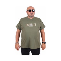 Moc Grande Mocgrande Erkek Büyük Beden Sıfır Yaka Tişört Identity 25189 Hakı Haki