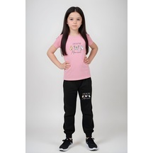 Fyk Kids Kız Çocuk Baskılı Live Kelebek Bel Detayı Lastikli Alt-üst Pijama Takımı Pembe