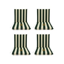 Viphomeconceptltd Sandalye Minderi 4 Adet Arkalıklı Büyük Fermuarlı Yeşil-Beyaz