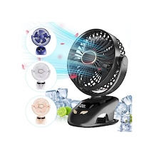 Mandallı Şarjlı Fan Mini Klima Vantilatör Ev Araç Bebek Arabası Led Ekranlı Serinletici Fan