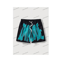 Tarzsokak Y2k Unisex Yaz Şort Bermuda Harajuka Anime Retro Kod-11497 Siyah