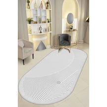 West Home Makinede Yıkanabilir Kaymaz Taban Leke Tutmaz Gri Oval Mutfak Halısı Salon Halısı Ve Yolluk Wh 581 Grey Oval