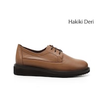 Gönderi(R) Kadın Açık Taba Bağcıklı Dolgu Taban Hakiki Deri Ayakkabı Gdza13424074 Taba