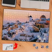 Yunanistan Evleri, Gezi, Tatil 240 Parça Puzzle Yapboz Tablo-a087