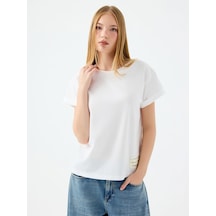 LOFT Slim Fit Kadın Tshirt K.kol Lf2040249 Q1.v1 Beyaz