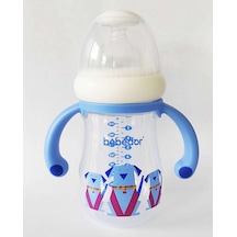 Bebedor Geniş Ağızlı Kulplu PP Biberon 240 ML Mavi Kod: 99322