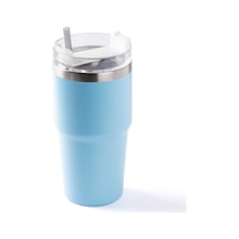 Tantitoni Mavi Paslanmaz Çelik Pipetli Termos Bardak 600ml Mavi