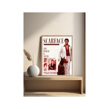 Scarface Doğal Ahşap Çerçeveli Tek Parça Dekoratif Tablo Çok Renkli - 820358404 Çok Renkli