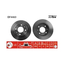 Mitsubishi Colt Arka Fren Diski 2005-2013 Trw Df4463 2adettir