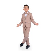 Mnk Baby & Kids Broşlu Damatlık Ceketli Yelekli Gömlekli Takım Elbise Mnk0511