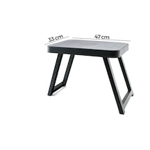 10 Adet Küçük 47x33cm Kamp - Piknik Masası Siyah Plastik Katlanabilir Ayaklı 38cm Bx40 Açık Gri