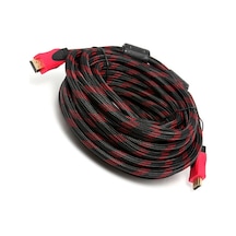 15 Metre Hdmi Kablo Altın Uç Çelik Örgü 3D 1.4B Full Hd