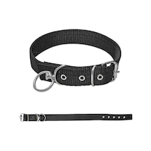 Savex Dokuma Köpek Boyun Tasması Siyah 2.5 50 Cm Fosforlu Sarı