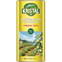 Kristal Soğuk Sıkım Yumuşak Doğal Naturel Sızma Zeytinyağı Teneke 5 L