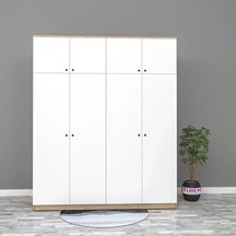 Max 8 Kapaklı Yüklük Dolap Mdf Beyaz