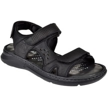 Forelli Hakiki Deri Cırtlı Comfort Erkek Sandalet For-bruce Siyah-siyah