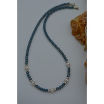 Stoneage Kristal Ve Gerçek Incili Kadın Kolye Doğal Taş Bronz