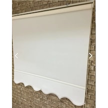 Kırık Beyaz Mat Keten Etekli Güneşlik - Stor Perde