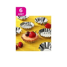 6'lı Tartolet Kek Kalıbı Büyük Boy Metal Büyük Tartolet Muffin Kek Cupcake Kurabiye Tart Kalıbı Meta Diğer