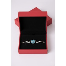 Çekirdekjewelry 925 Ayar Gümüş Kamelya Çiçeği Bileklik Rodyum