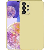 Noktaks - Galaxy Uyumlu A23 Uyumlu - Kılıf Mat Soft Premier Silikon Kapak - Gold - T21890 Gold