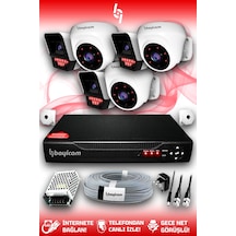 Bayicam 6 Kameralı Süper 3 İç Kamera Set HDD'siz 5 MP 2K Net Gece Görüşlü Güvenlik Kamerası Sistemi