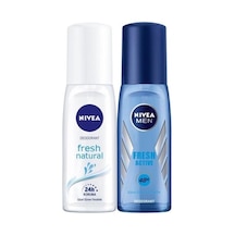 Nivea Pump Fresh Natural Kadın Sprey Deodorant 75 ML + Fresh Active Erkek Sprey Deodorant 75 ML