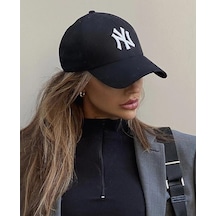 Siyah Ny Cap Beyaz Nakışlı Unisex Şapka Cp220