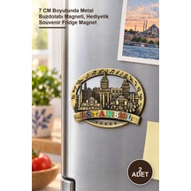 2 Adet İstanbul Temalı Metal Magnet 7 Cm Boyutunda Metal Buzdolabı Magneti, Hediyelik Souvenir Fridge Magnet