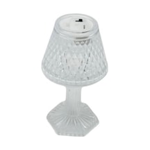 T.concept Dekoratif Şeffaf Pilli Mini Abajur 12 Cm Beyaz