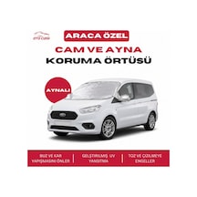 Ford Courier Buz Ve Kar Önleyici Aynalı Cam Koruma Örtüsü - 4 Mevsim Güneş Korumalı